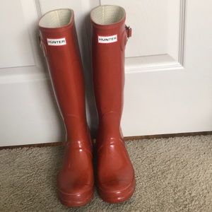 Matte Burnt Orange Hunter Rain Boots